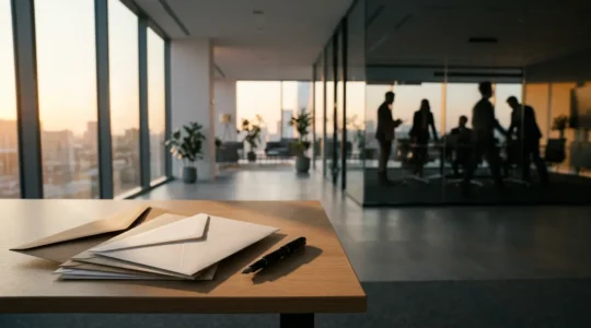 Composition professionnelle illustrant une stratégie de réactivation clients avec des éléments de marketing direct