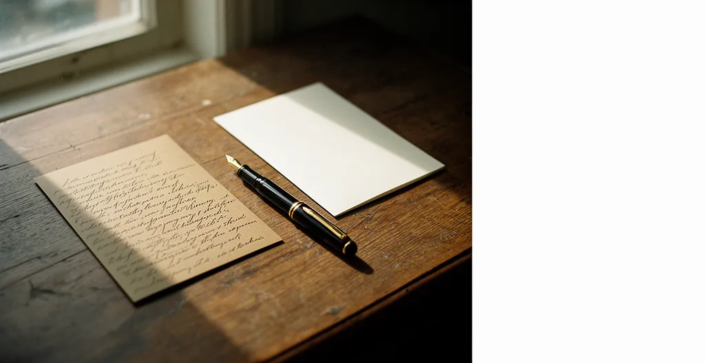 Comparaison visuelle entre une carte manuscrite et une carte imprimée sur un bureau en bois