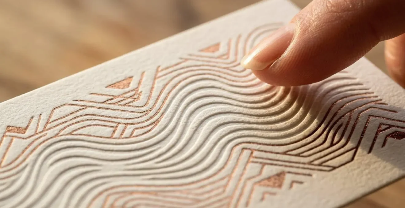 Carte de visite NFC avec des zones d'interaction visuelles bien définies pour guider l'utilisateur.