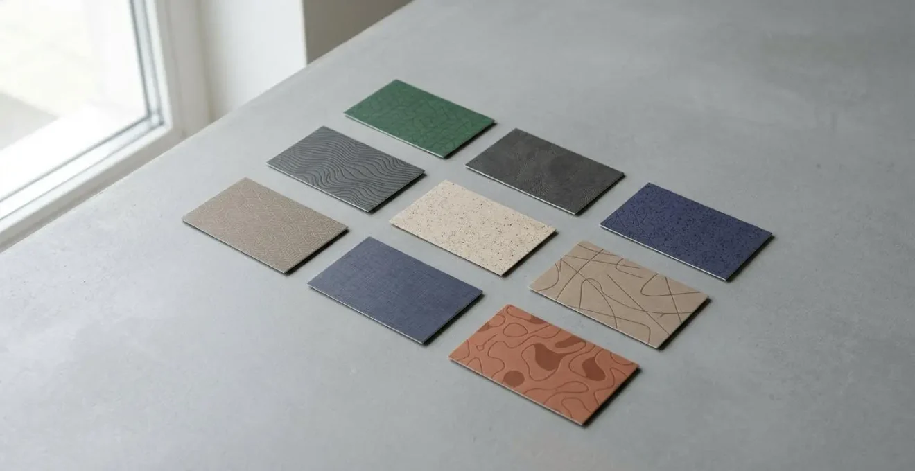 Exemples de designs avec motifs subtils adaptés au pelliculage soft touch