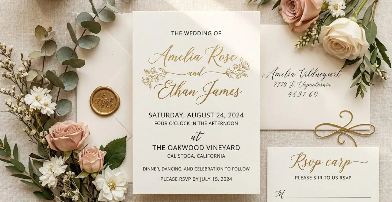 Association harmonieuse d'une police script et sans-serif dans un design de mariage