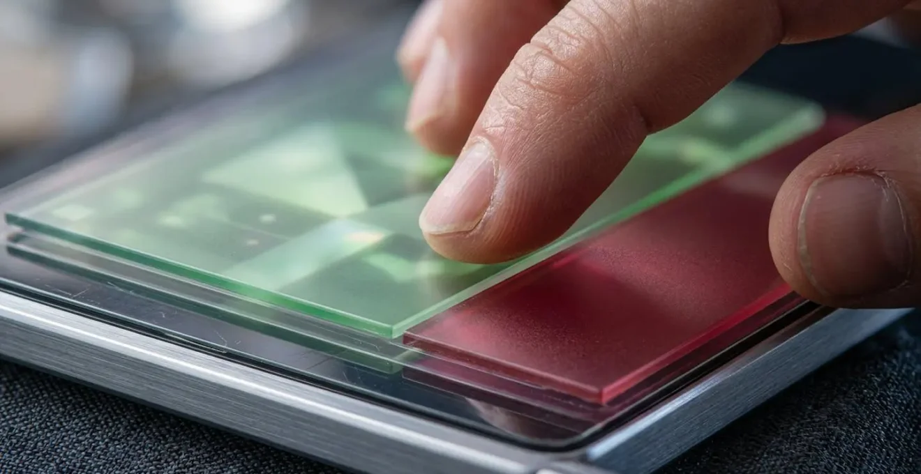 Interface de personnalisation de gabarit intelligent montrant les zones verrouillées et éditables pour une franchise